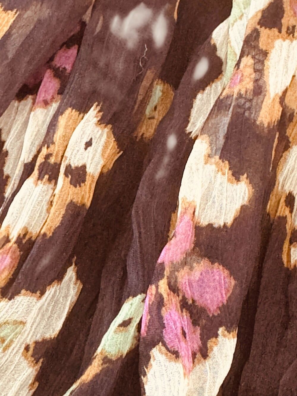 Willow + Clay Wm Small Brown Beige Crinkle Flowy Pullup Maxi Skirt - Picture 4 of 5